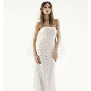 White by Vera Wang Strapless Lace Wedding Dress